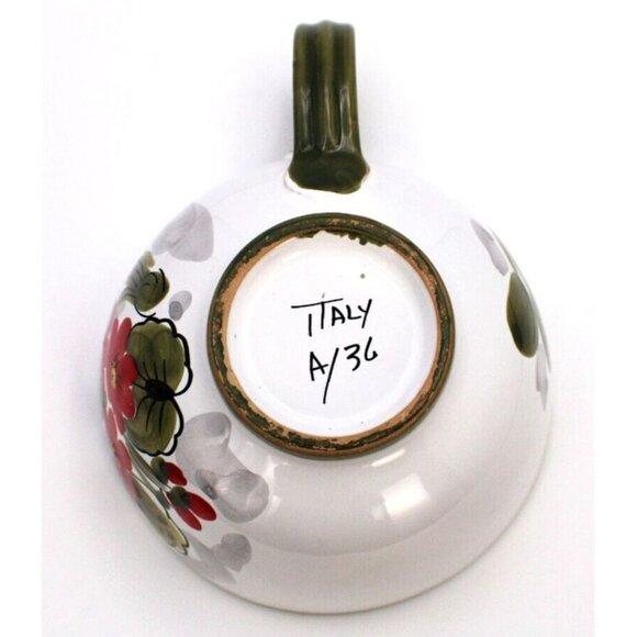 Italian Terracotta Floral Large Cup And Saucer - Picture 6 of 6